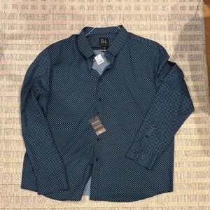 Jos. A. Bank Navy Checkered Casual Shirt